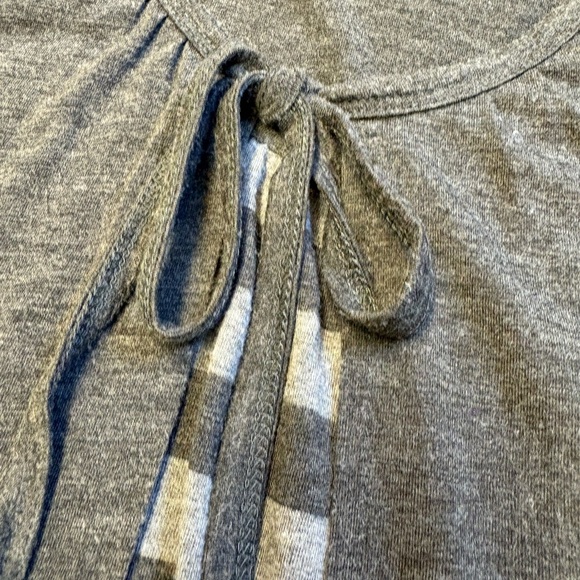 Thyme Maternity long sleeve striped grey long sleeve top women's size Small - Picture 2 of 7